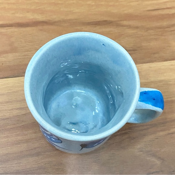 Vintage TONALA Pottery Mexico Blue Bird & Butterfly Mug - Picture 13 of 13